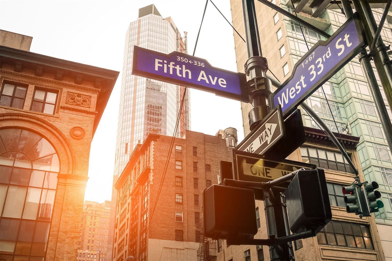 Typisches Straßenschild an der 5th Avenue